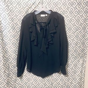 Bisou Bisou Black Sheer Blouse